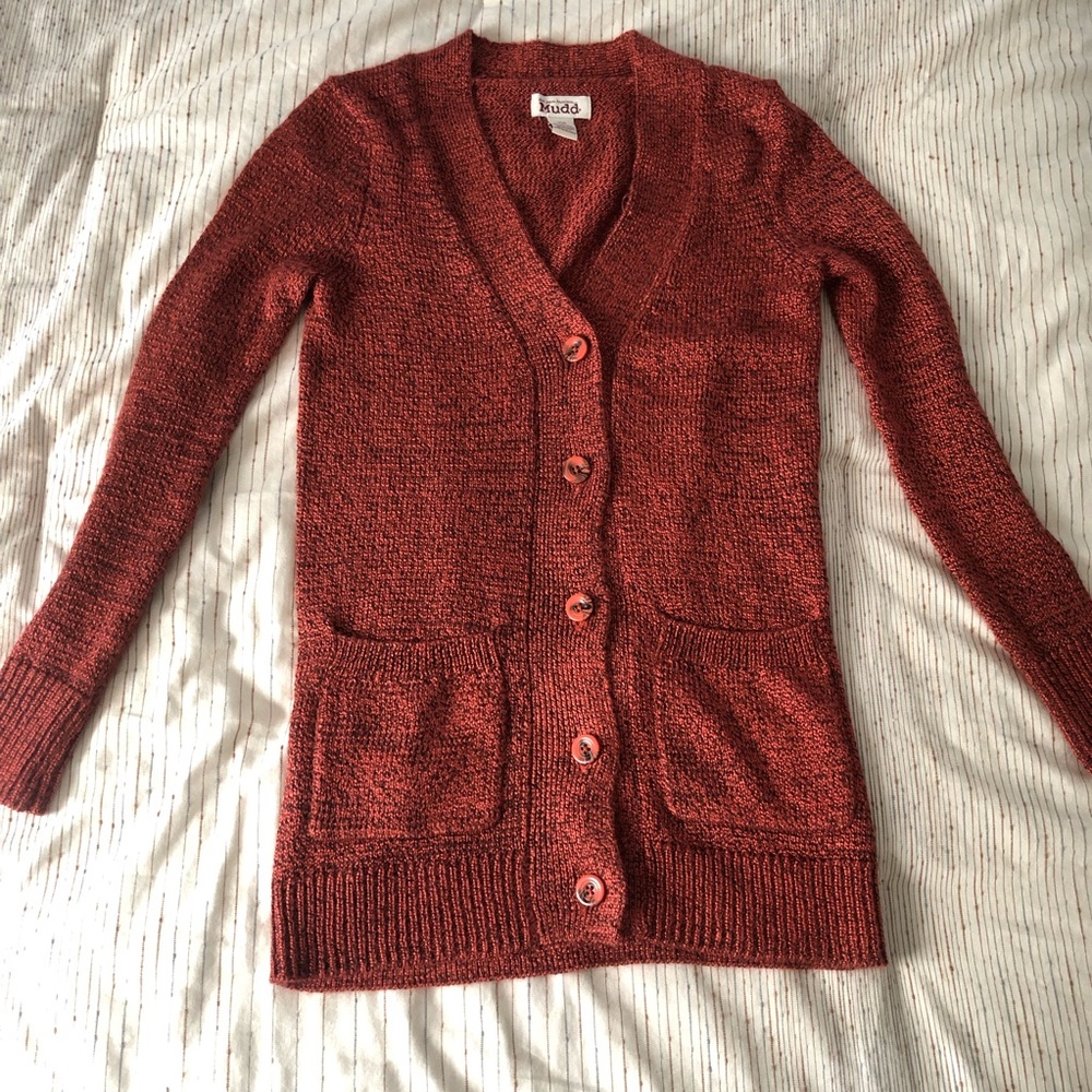 Long sleeve orange cardigan